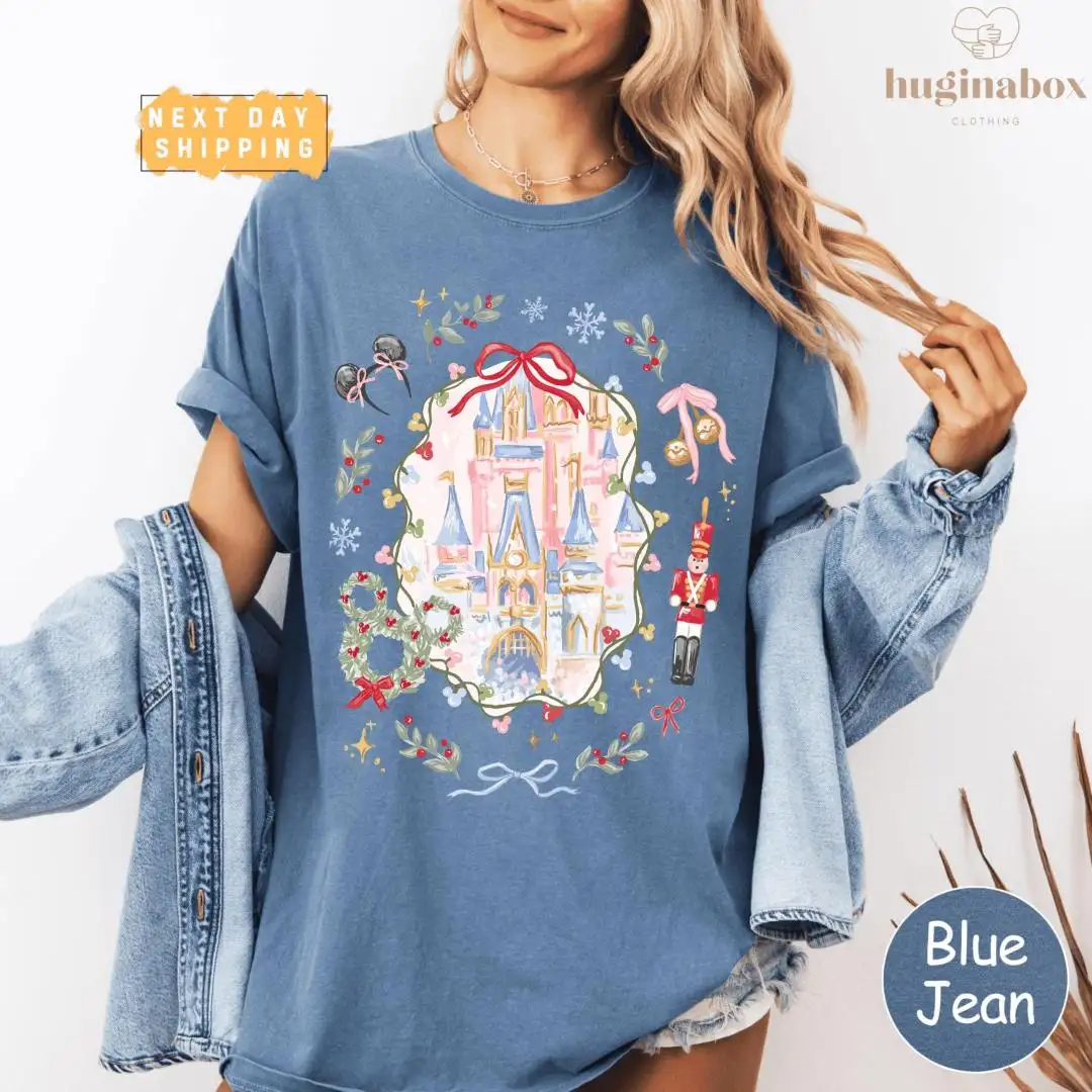 Christmas Castle Holiday Shirt with Magical Winter Design