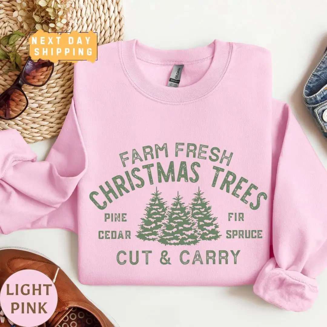 Women's Farm Fresh Christmas Trees Holiday Shirt