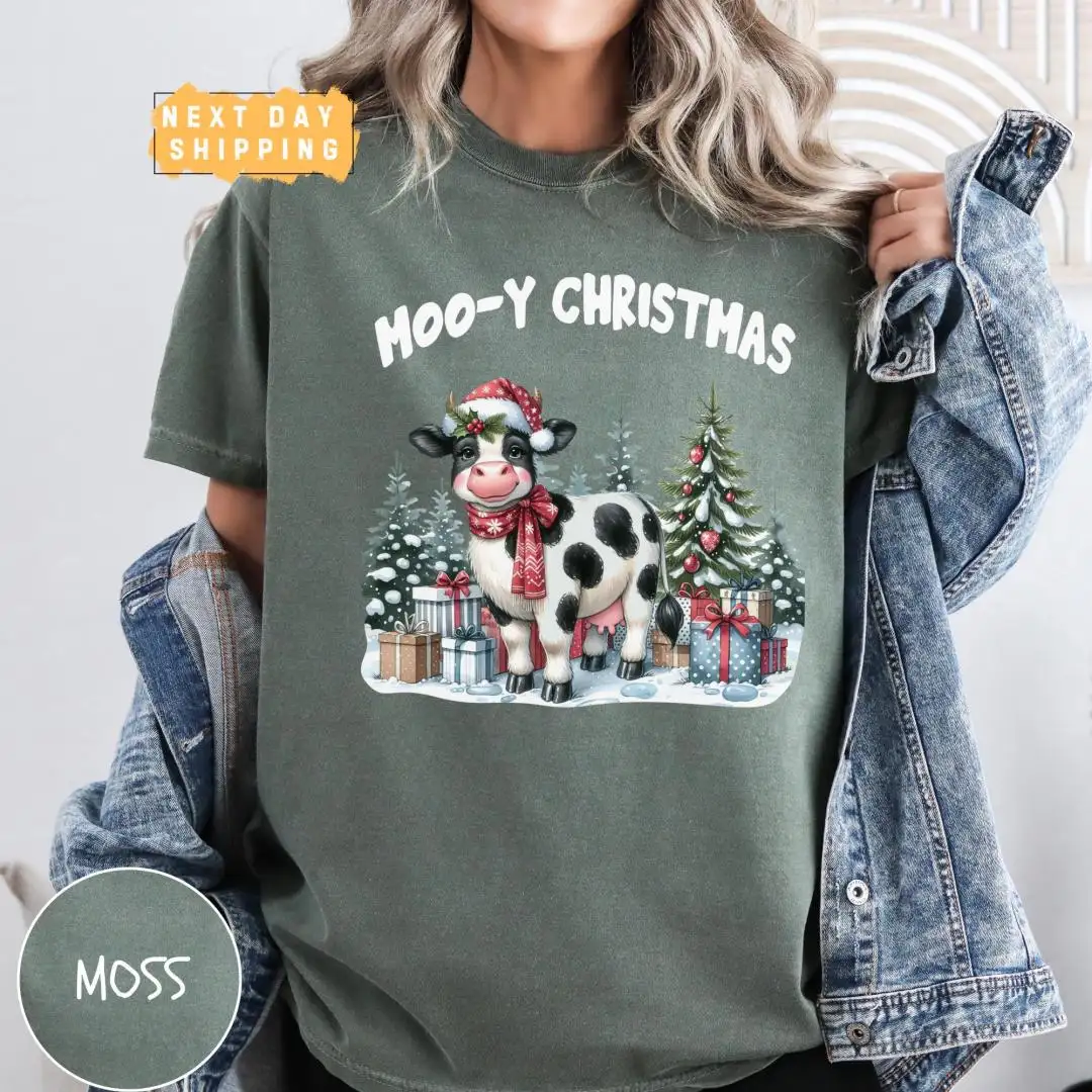 Funny Christmas Cow Shirt for Cow Lover Gift