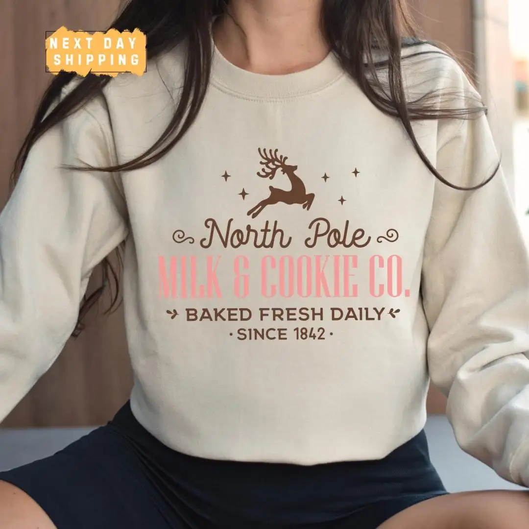 North Pole Milk and Cookie Co Christmas Shirt