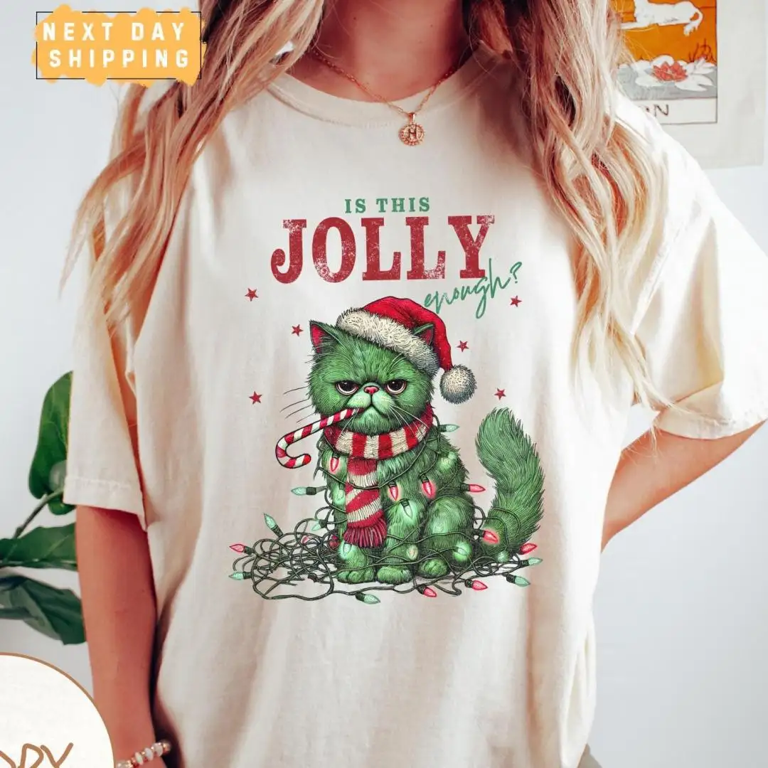 Funny Cat Christmas Shirt for Cat Lovers Holiday Gift