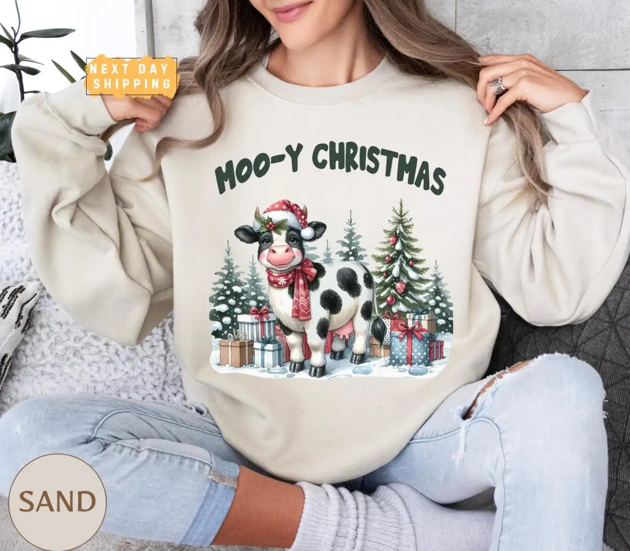 Funny Cow Christmas Shirt for Cow Lover Holiday Gift