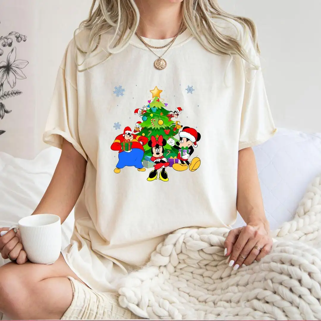 Disney Christmas Shirt with Mickey and Minnie Tree