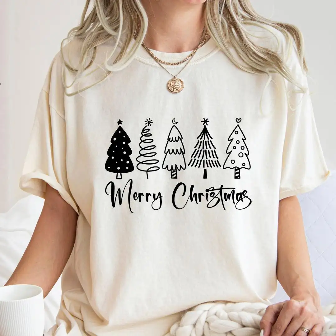 Comfort Colors Christmas Tree Shirt for Women