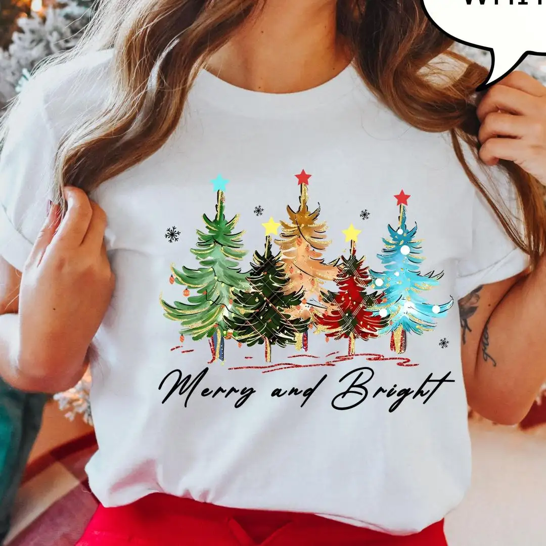 Comfort Colors Merry And Bright Christmas Tree Shirt