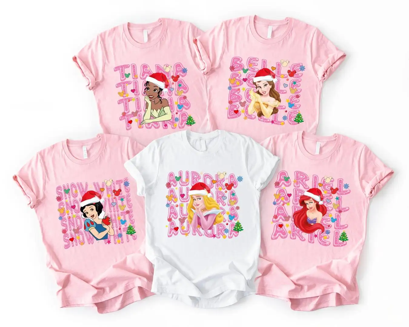 Disney Princess Christmas Shirt for Girls Holiday Party