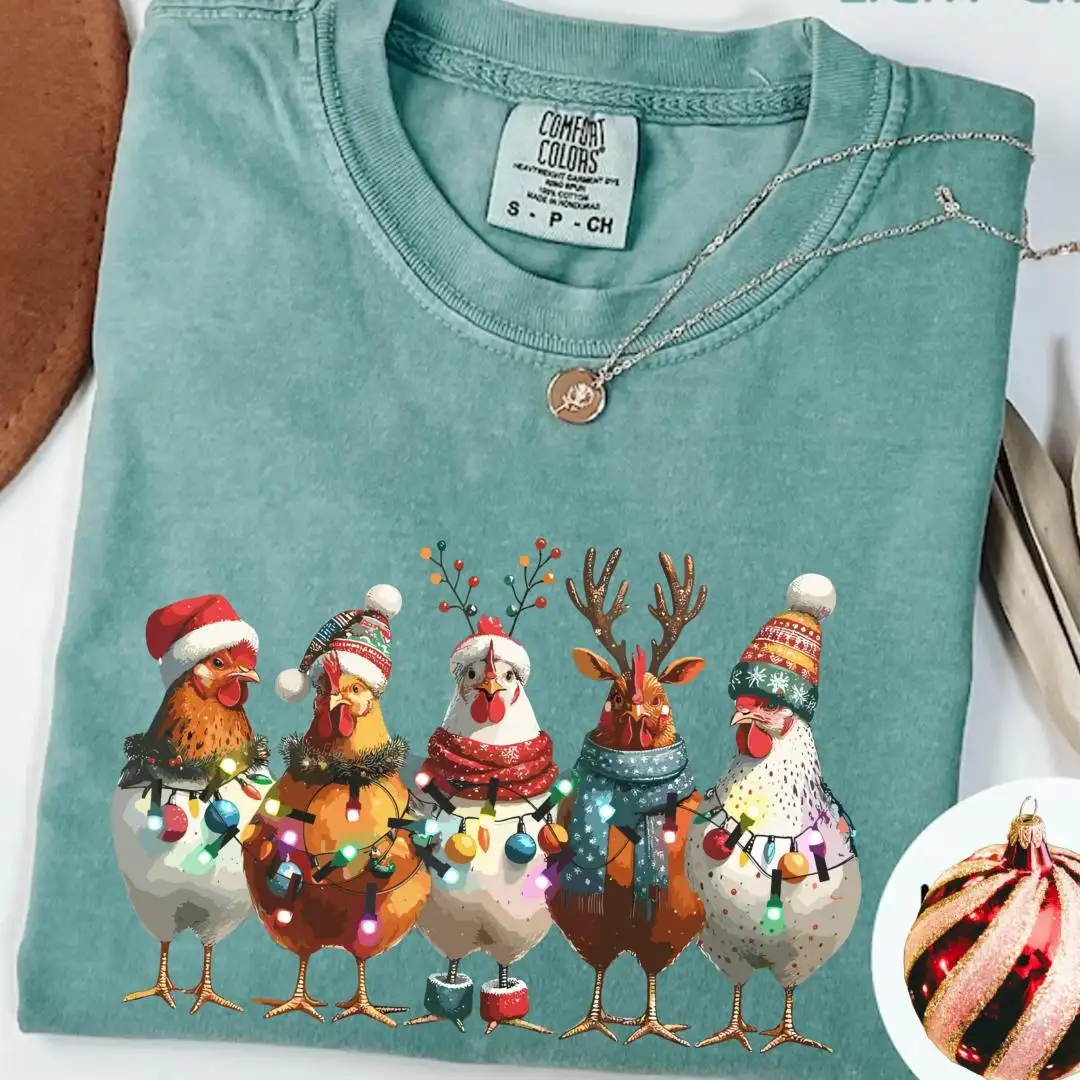 Funny Christmas Chicken Shirt for Farm Lovers