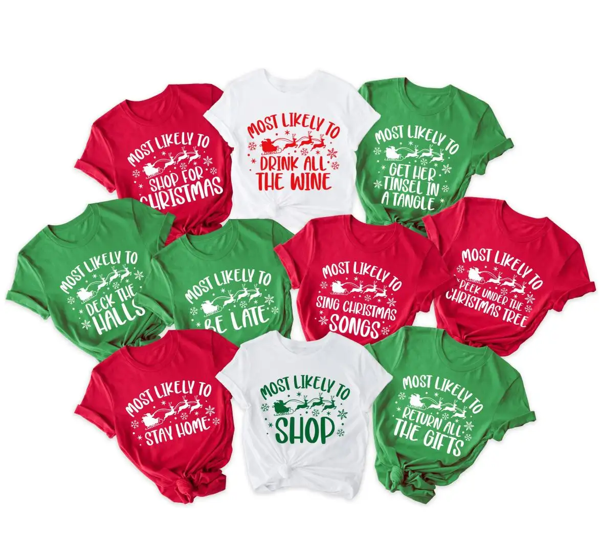 Custom Christmas Shirt with Most Likely To Quotes