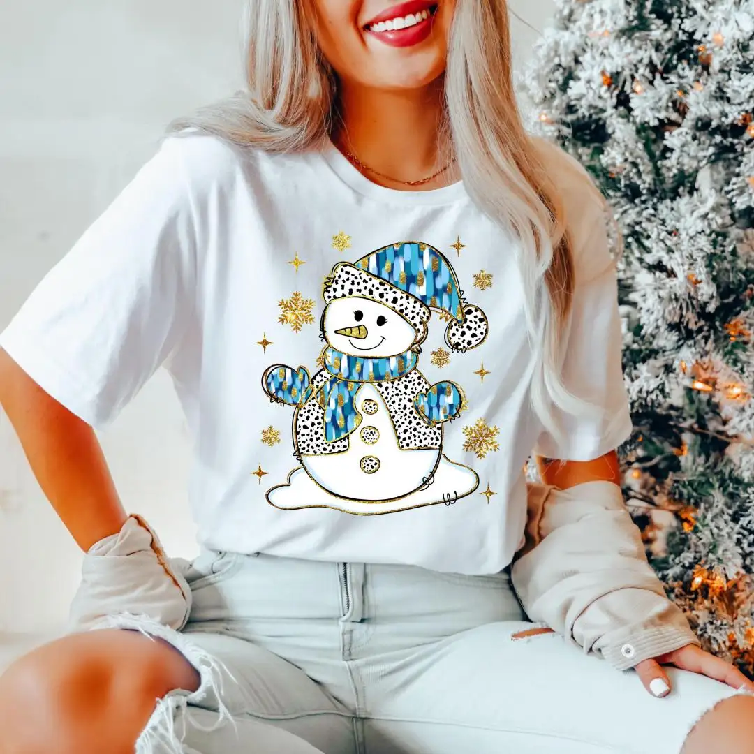 Comfort Colors Snowman Christmas Shirt for Winter