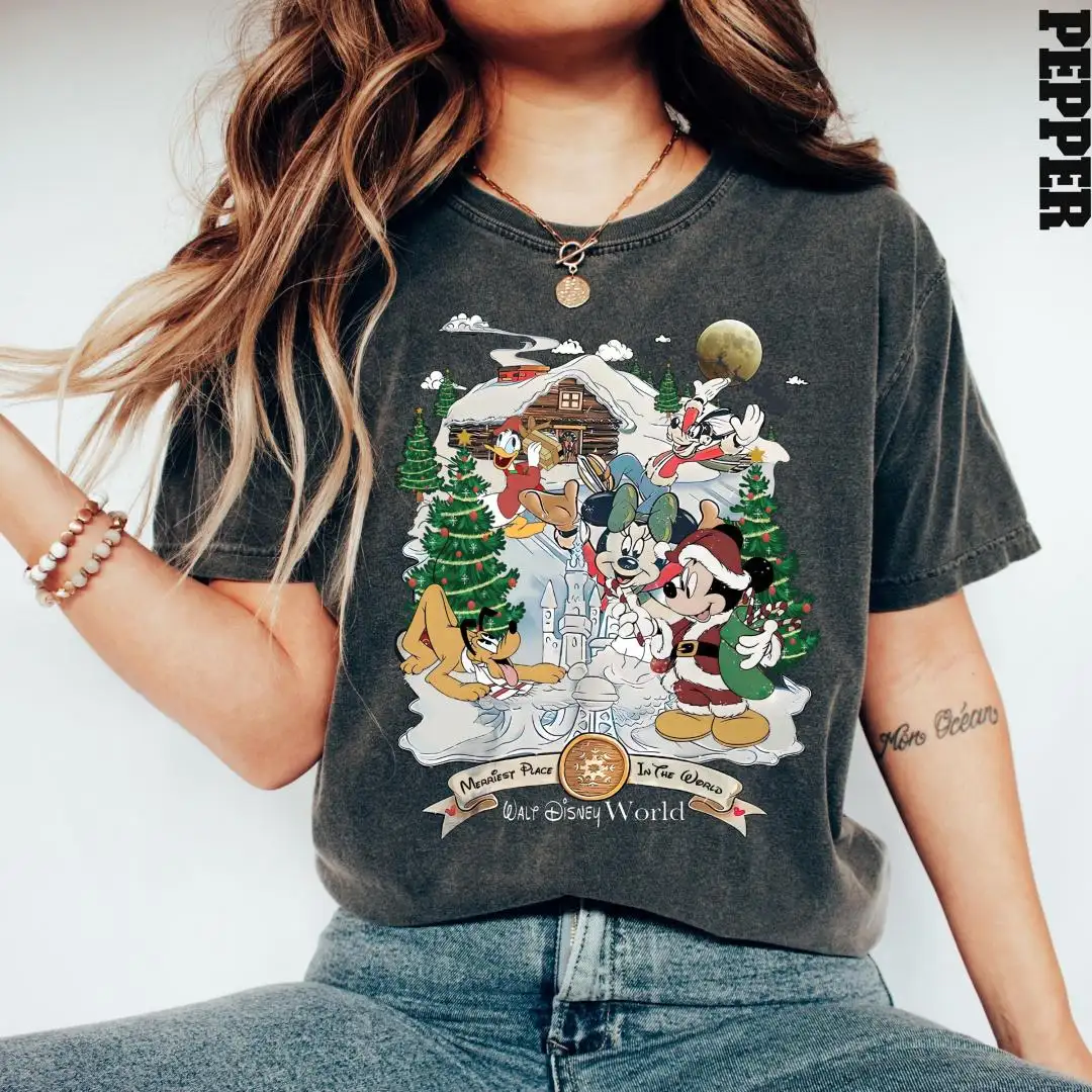 Comfort Colors Disney Christmas Shirt for Mickey Fans
