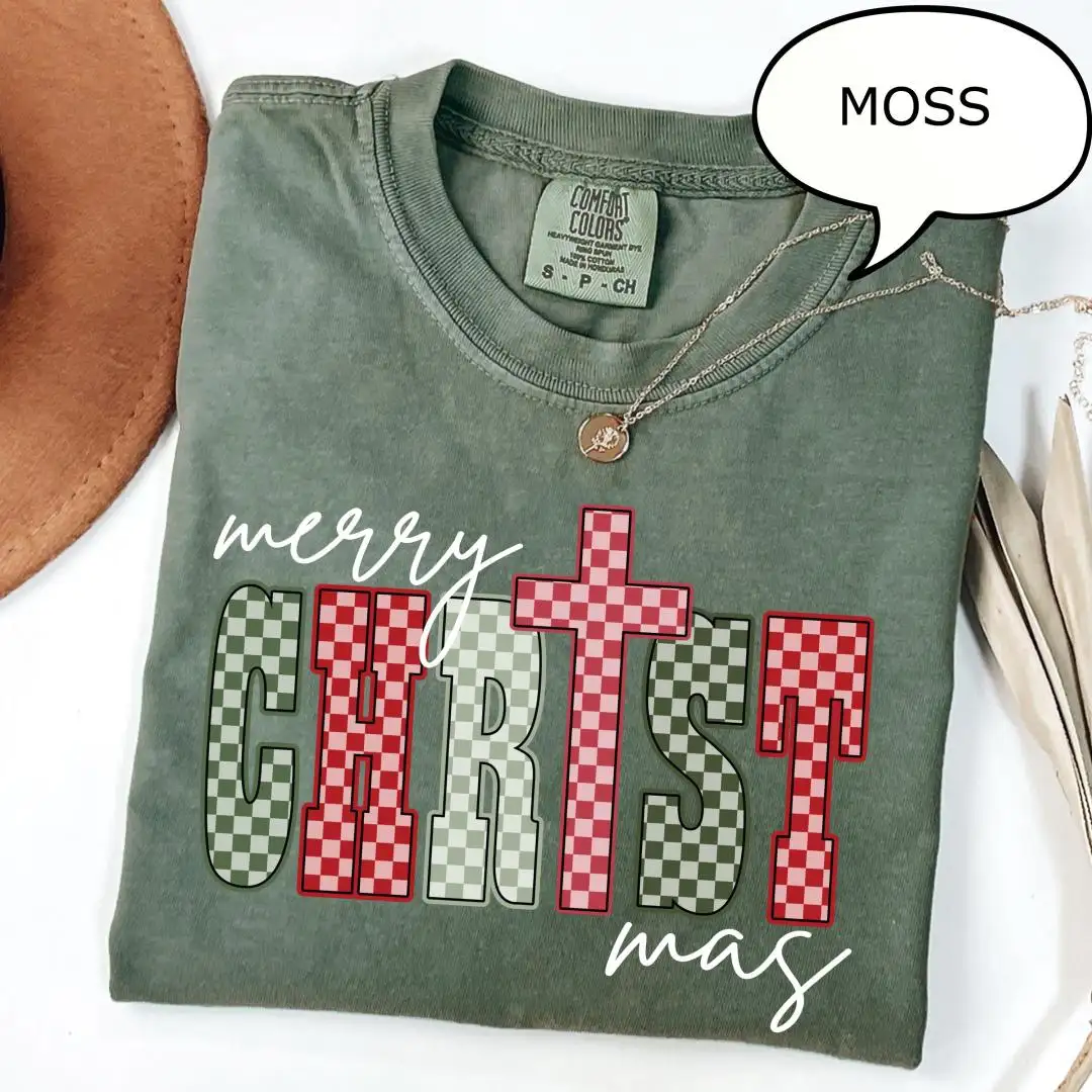 Christian Christmas Checkered Holiday Shirt