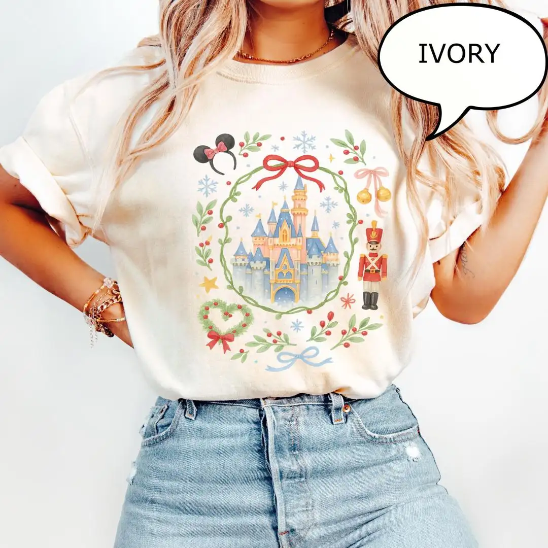 Disney Christmas Shirt with Retro Coquette Bow