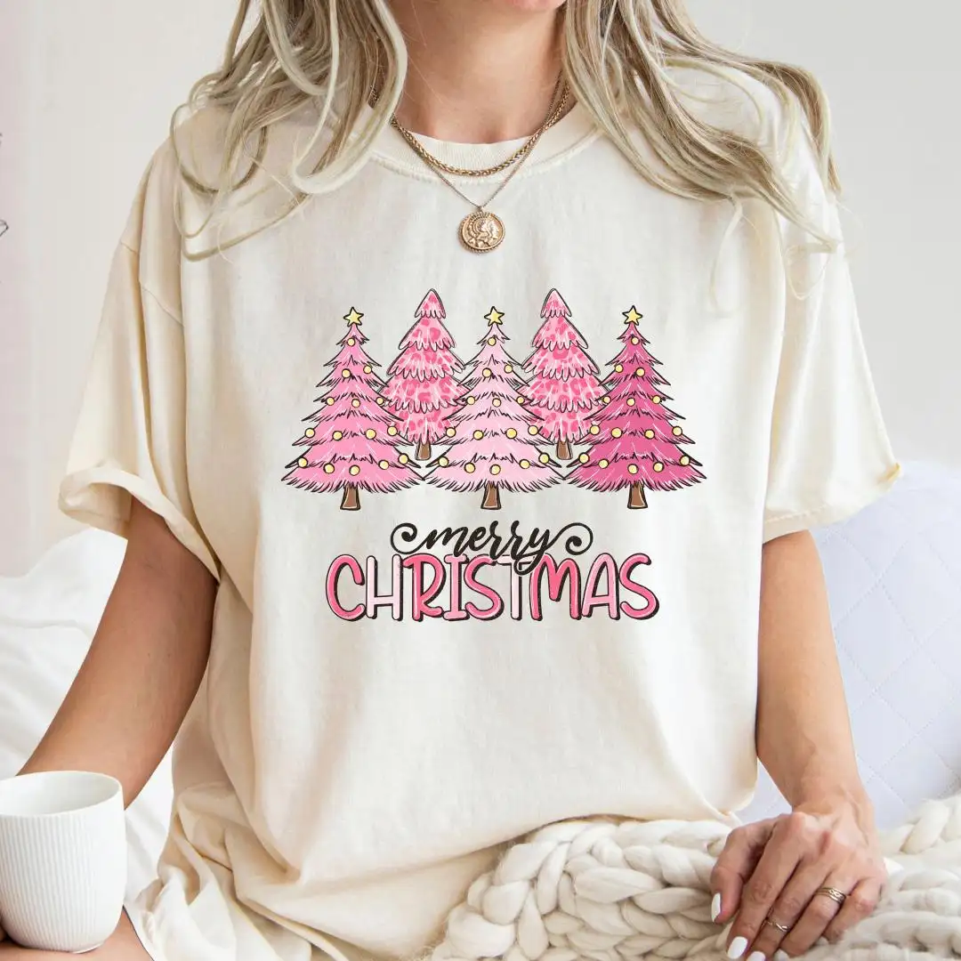 Christmas Tree Shirt | Pink Merry Christmas Shirt