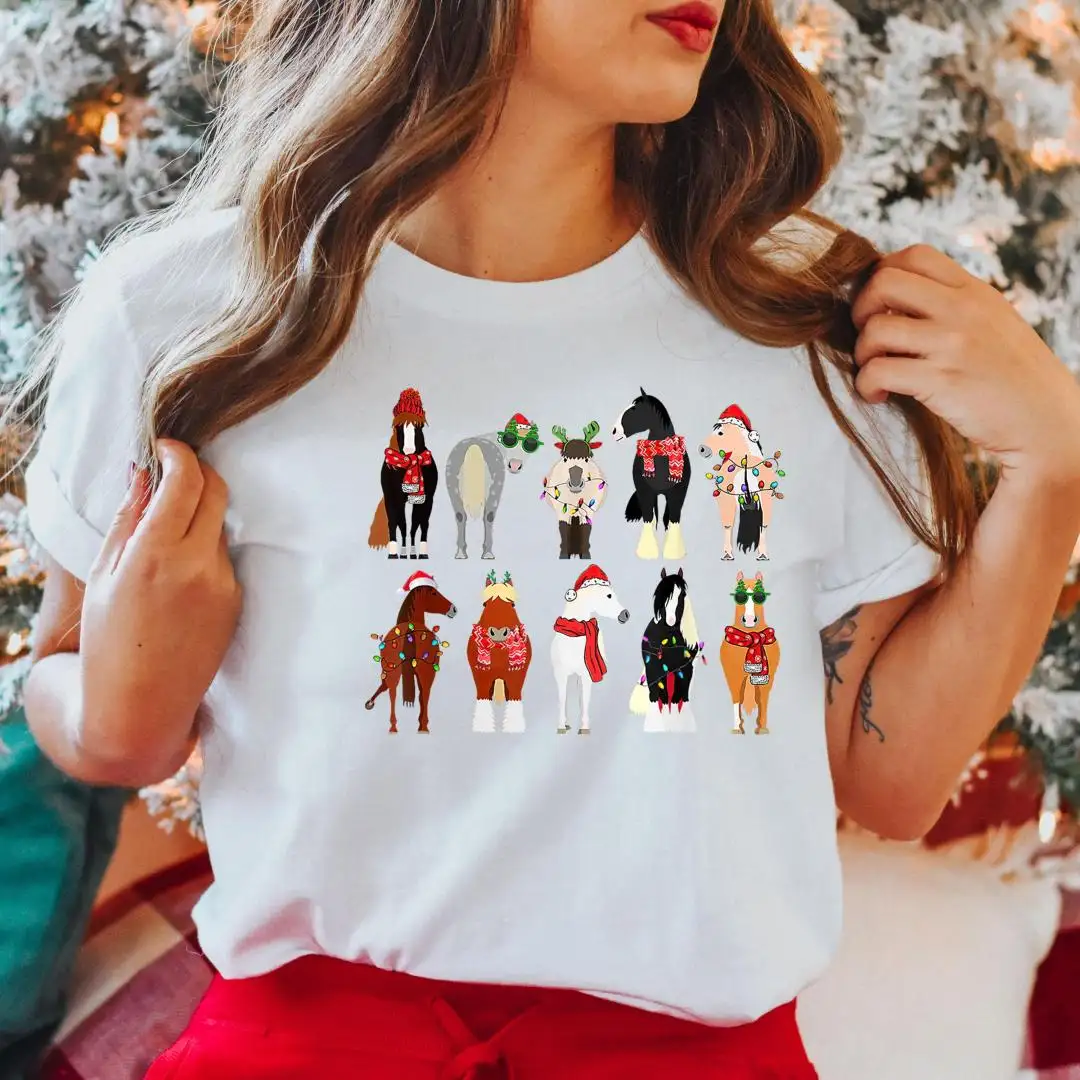 Horse Christmas Shirt for Animal Lover Holiday Gift