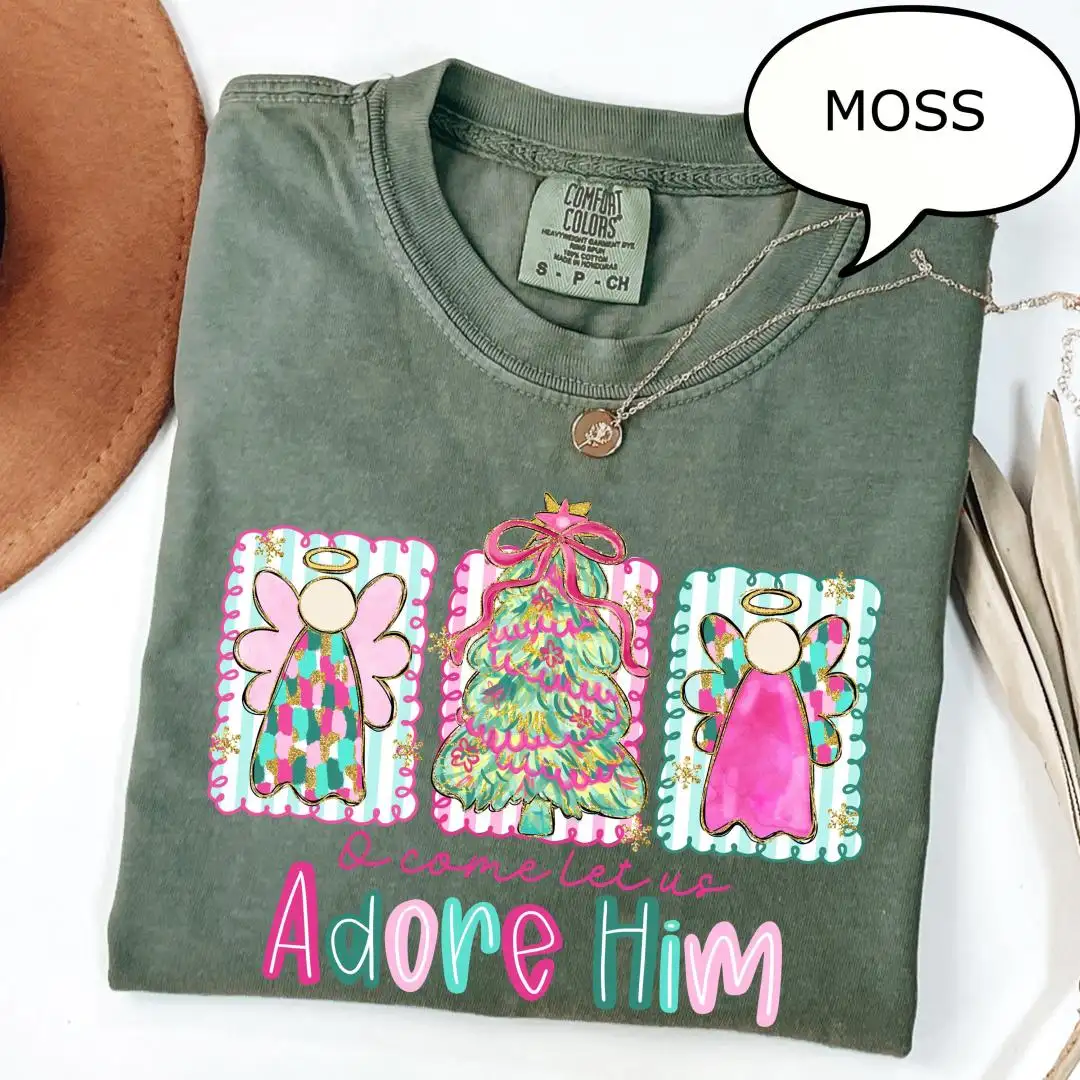 Christian Christmas Shirt O Come Let Us Adore Him