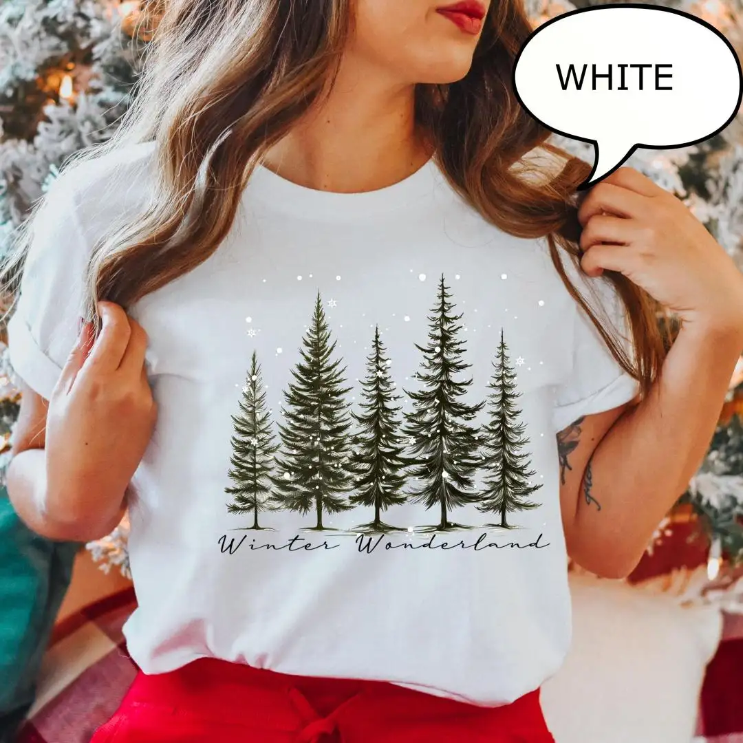 Vintage Winter Shirt for Women Christmas Tree Lover