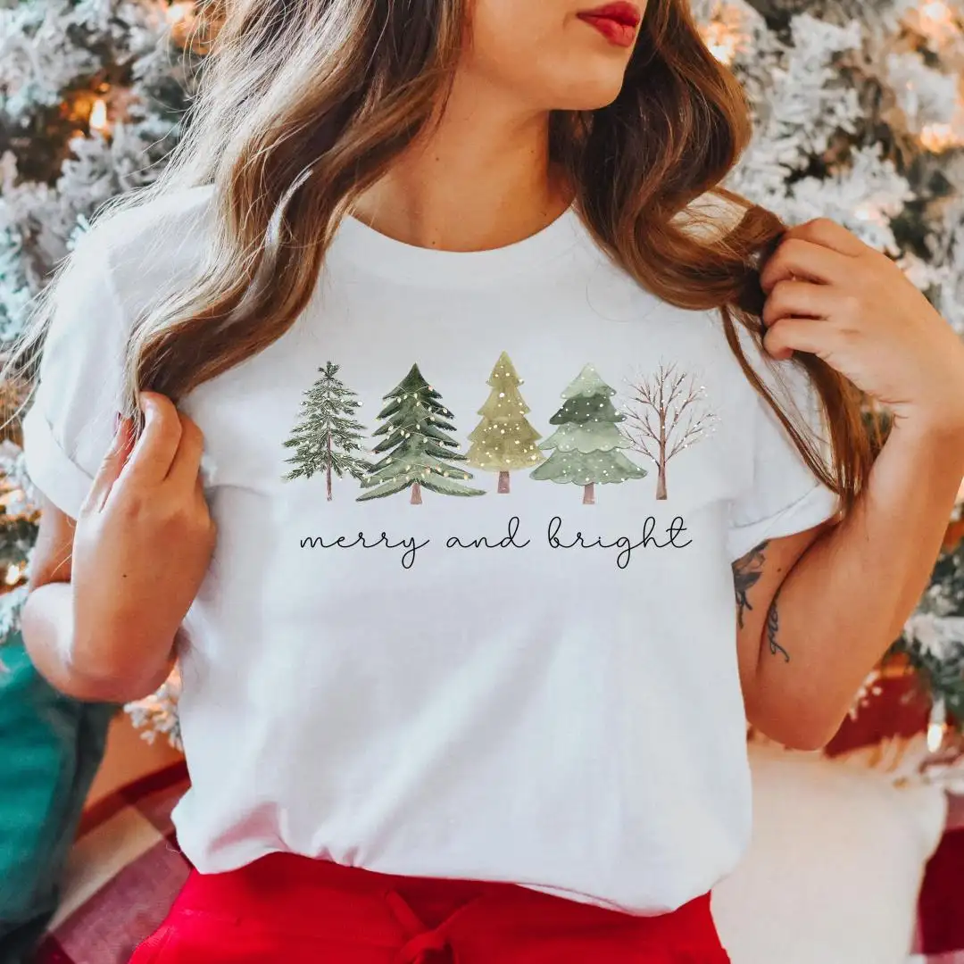 Comfort Colors Christmas Tree Shirt Merry And Bright