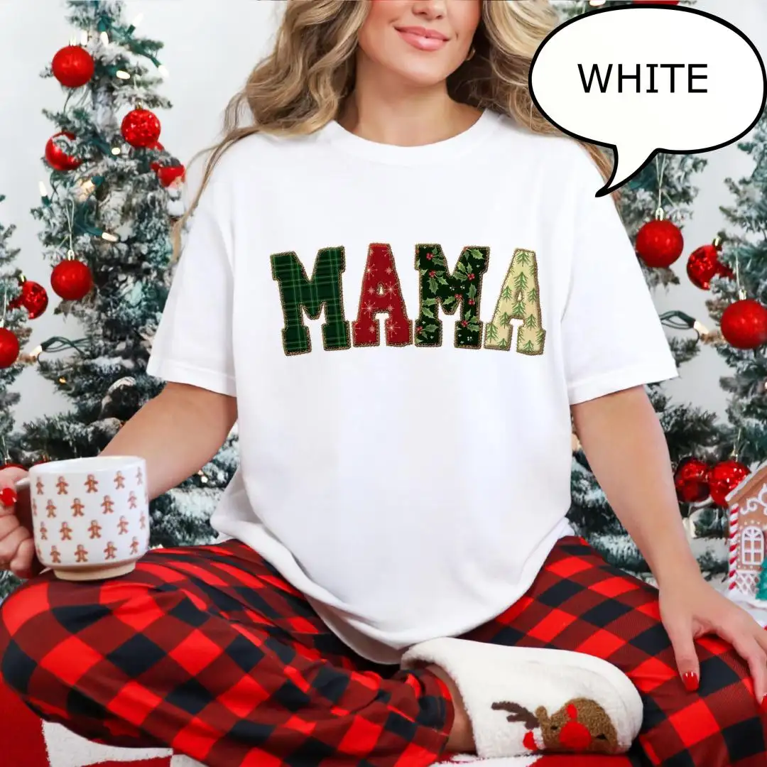 Christmas Plaid Mama Shirt for Moms