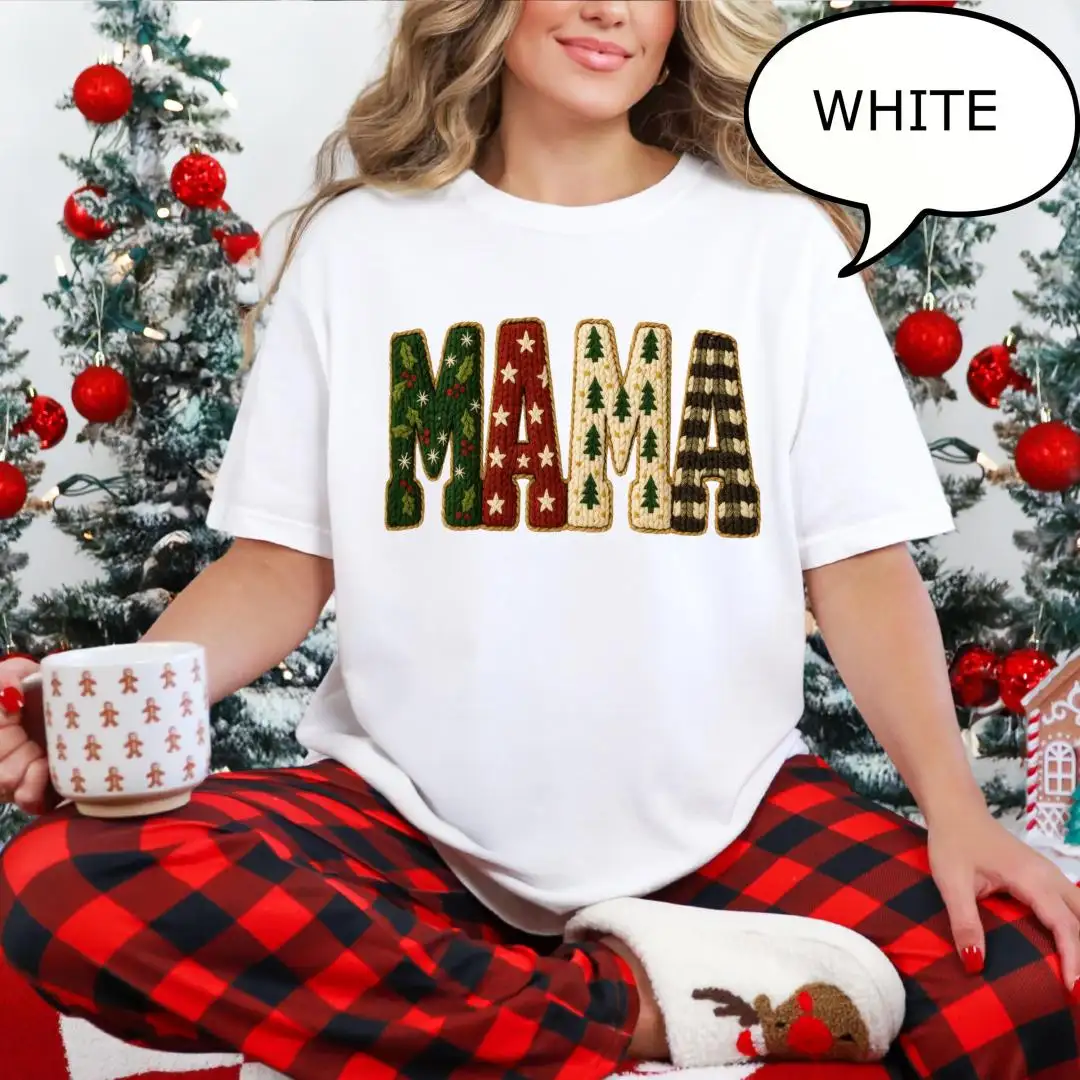 Christmas Mama Shirt with Knitting Design