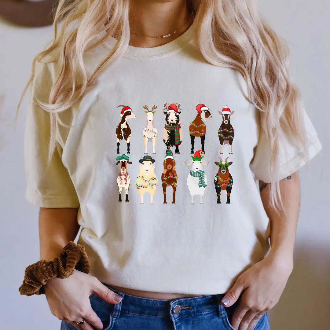 Christmas Goat Shirt for Animal Lover Farm Life