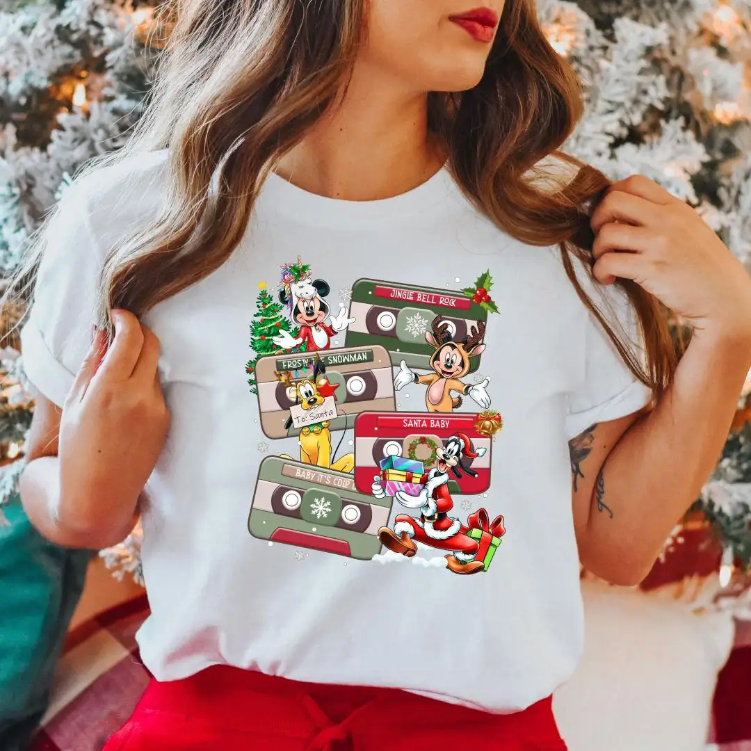 Disney Christmas Music Cassette Shirt for Mickey Fans