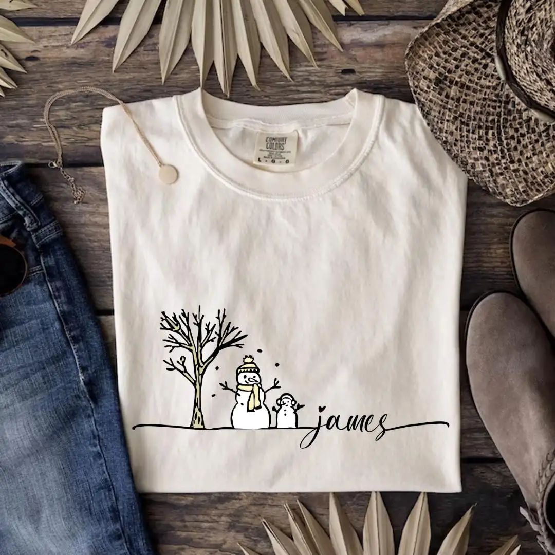 Custom Christmas Snowman Shirt for Winter Gifts