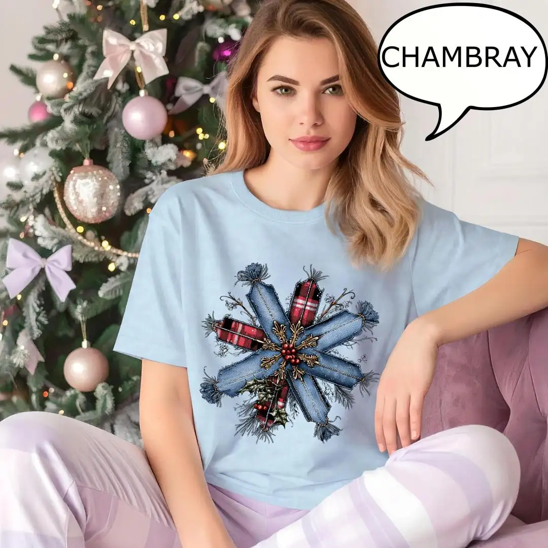 Comfort Colors Christmas Snowflake Shirt for Winter Holiday