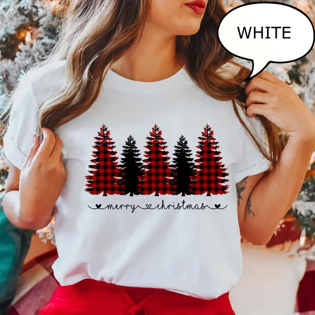 Comfort Colors Buffalo Christmas Tree Shirt for Women