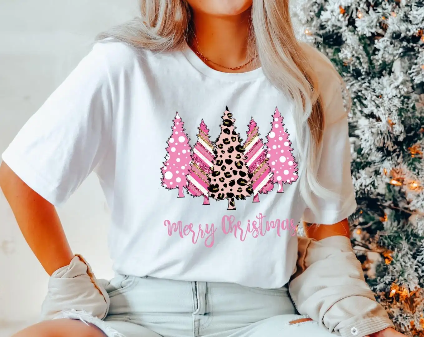 Comfort Colors Christmas Tree Shirt for Women