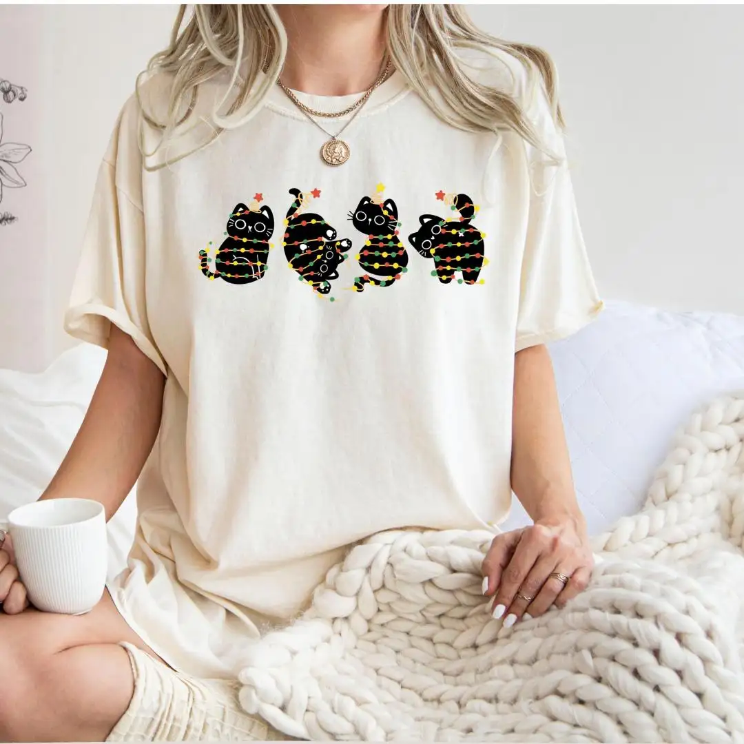 Christmas Cat Mom Gift Shirt for Cat Lovers