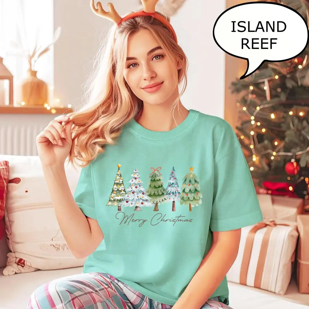 Comfort Colors Christmas Tree Shirt for Women