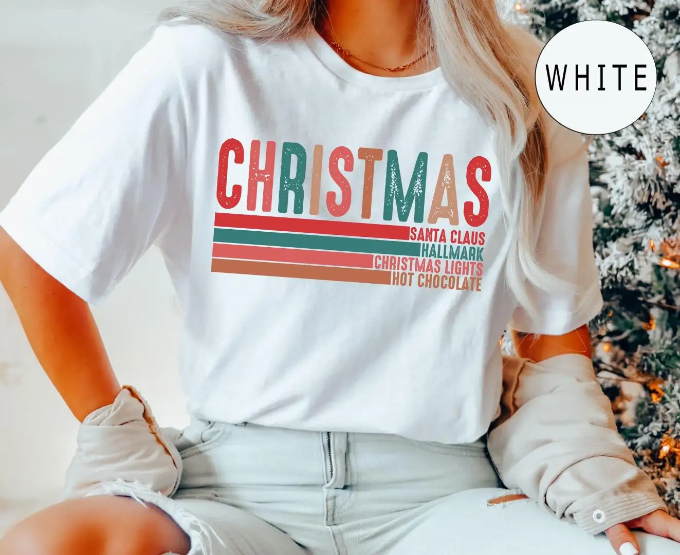 Family Christmas Shirt with Santa Claus Hot Chocolate Design