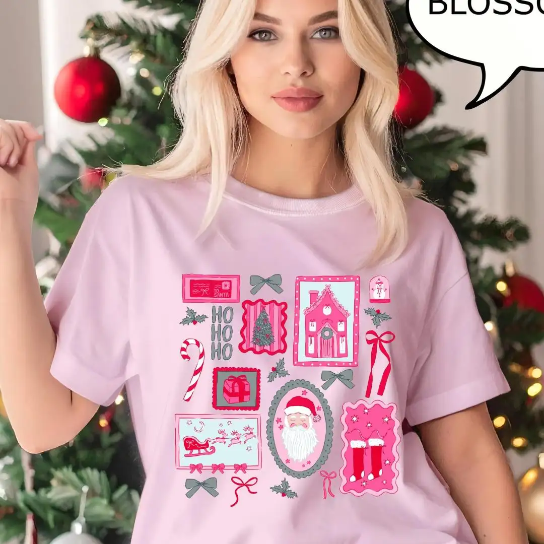 Comfort Colors Coquette Christmas Shirt for Women