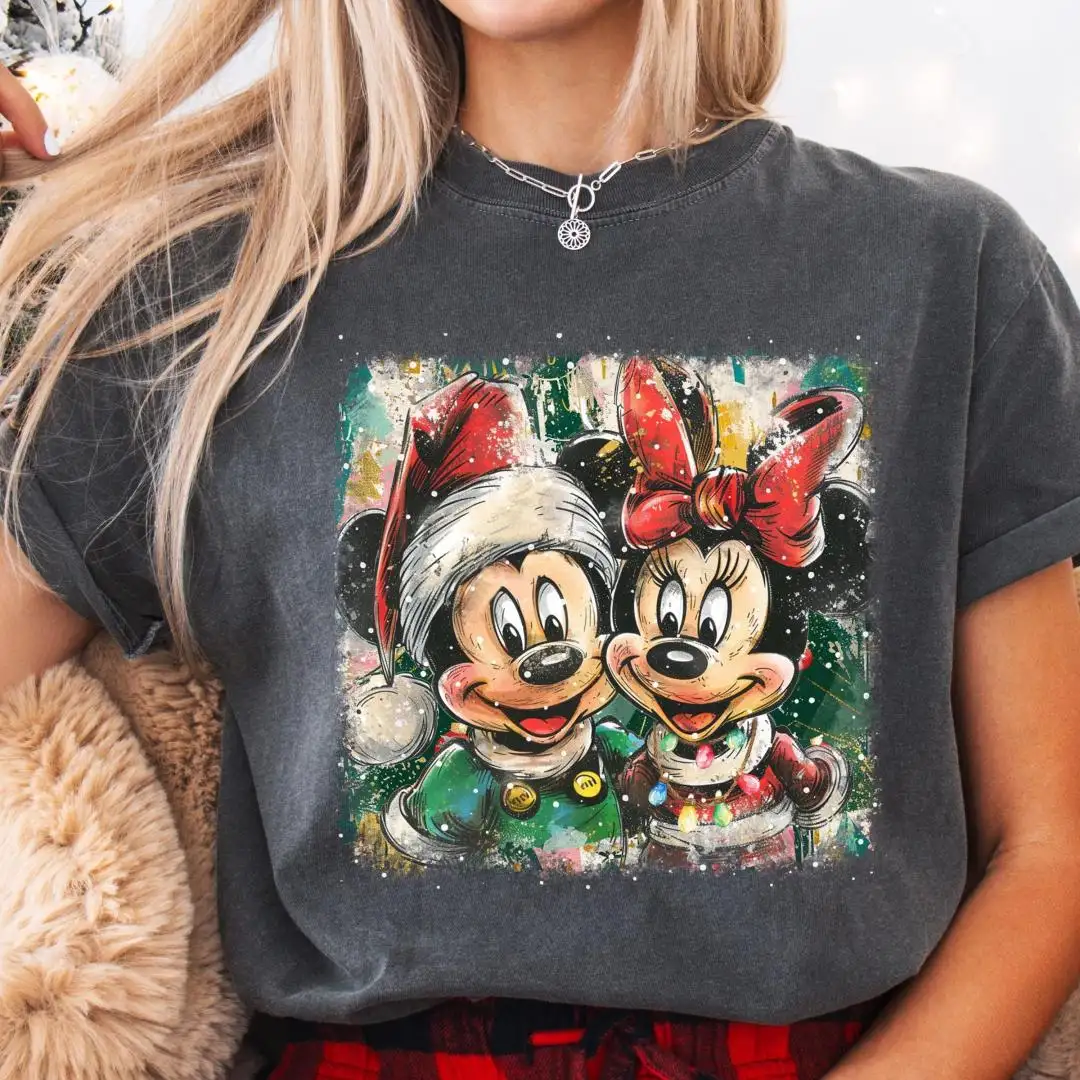 Disney Christmas Couples Shirt | Retro Mickey & Minnie