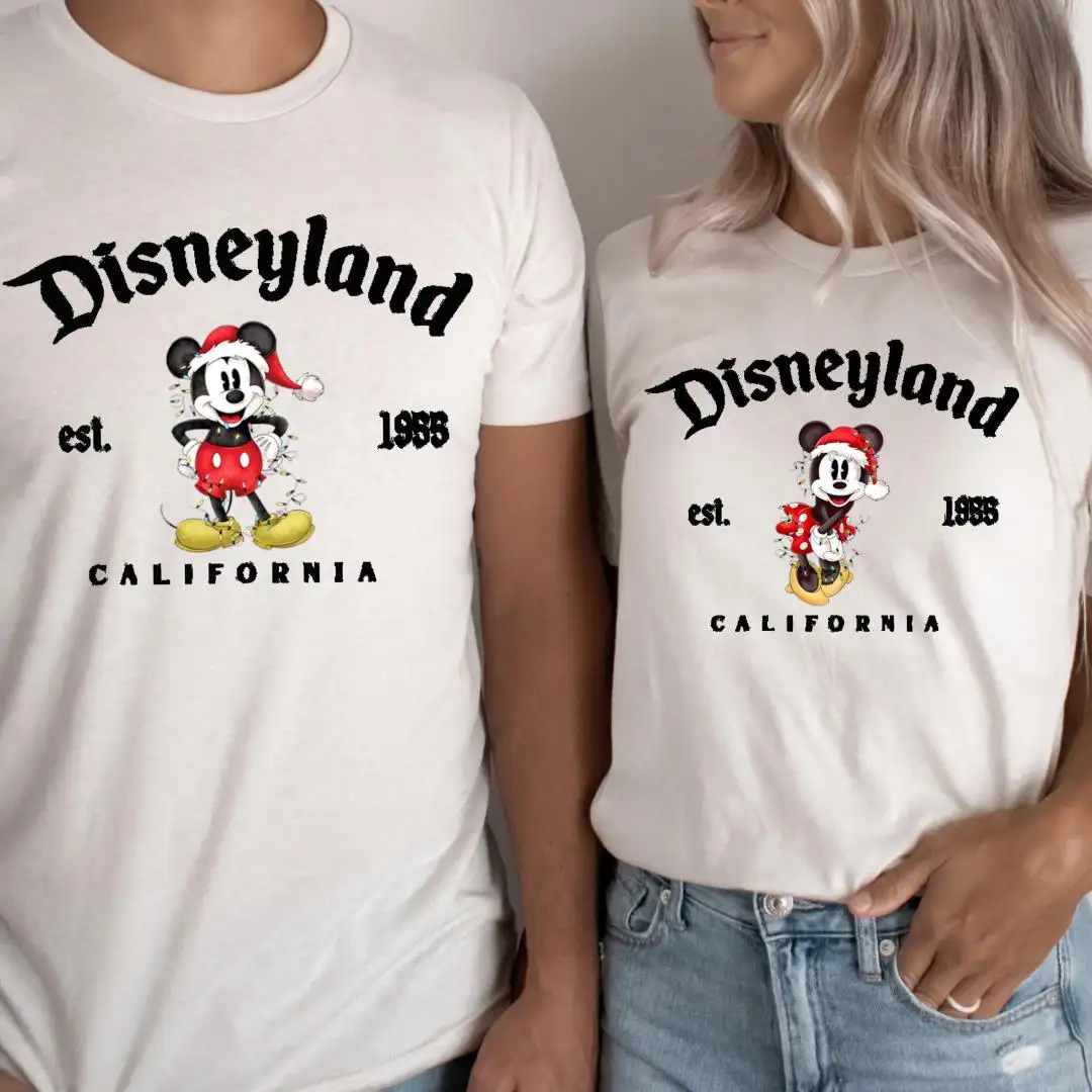 Disneyland Christmas Mickey Minnie Couple Shirt