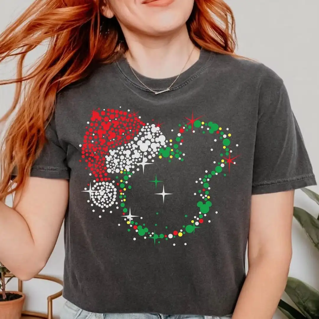 Comfort Colors Mickey Christmas Shirt for Disney Holiday Parties