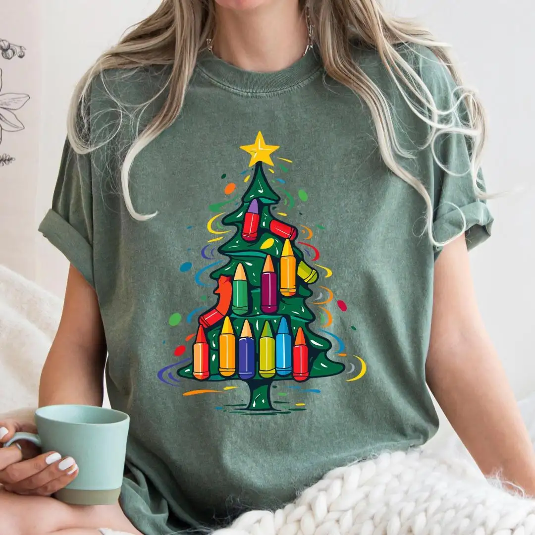 Comfort Colors Christmas Tree Shirt for Teachers