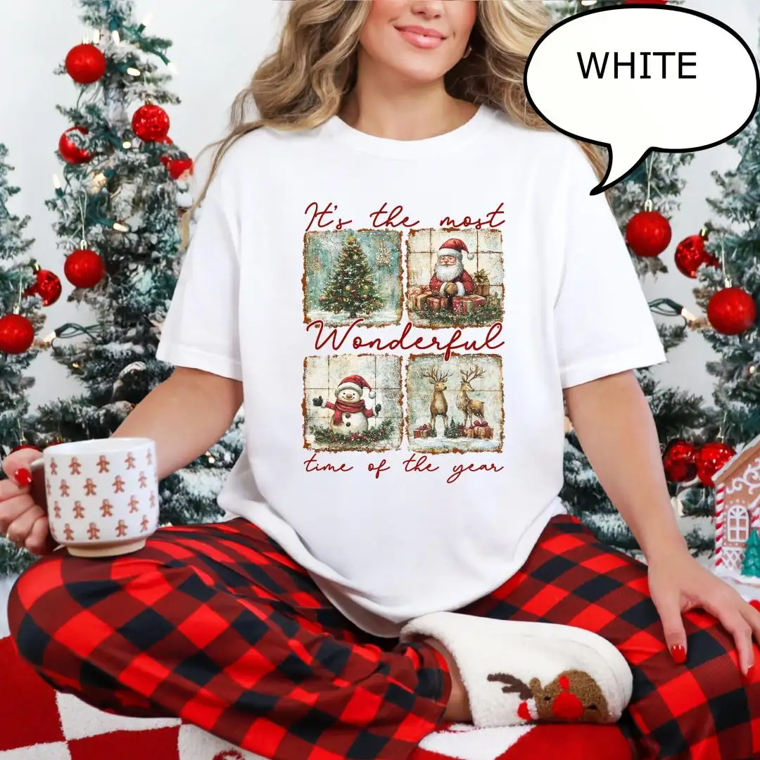 Comfort Colors Retro Christmas Shirt for Adults