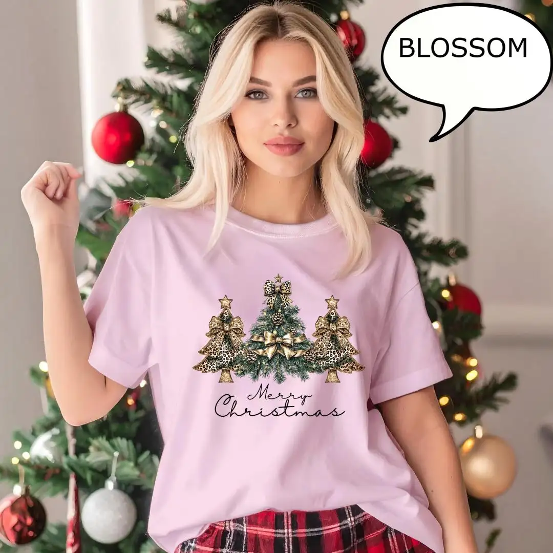 Coquette Bow Leopard Christmas Tree Shirt
