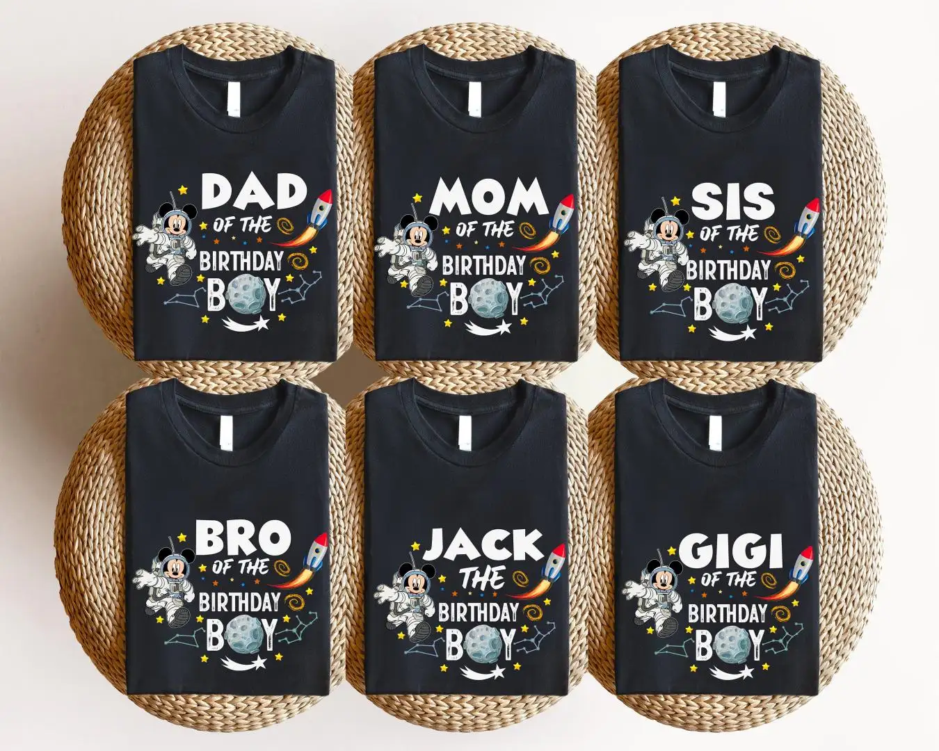 Custom Astronaut Mickey Disney Birthday Shirt for Boys