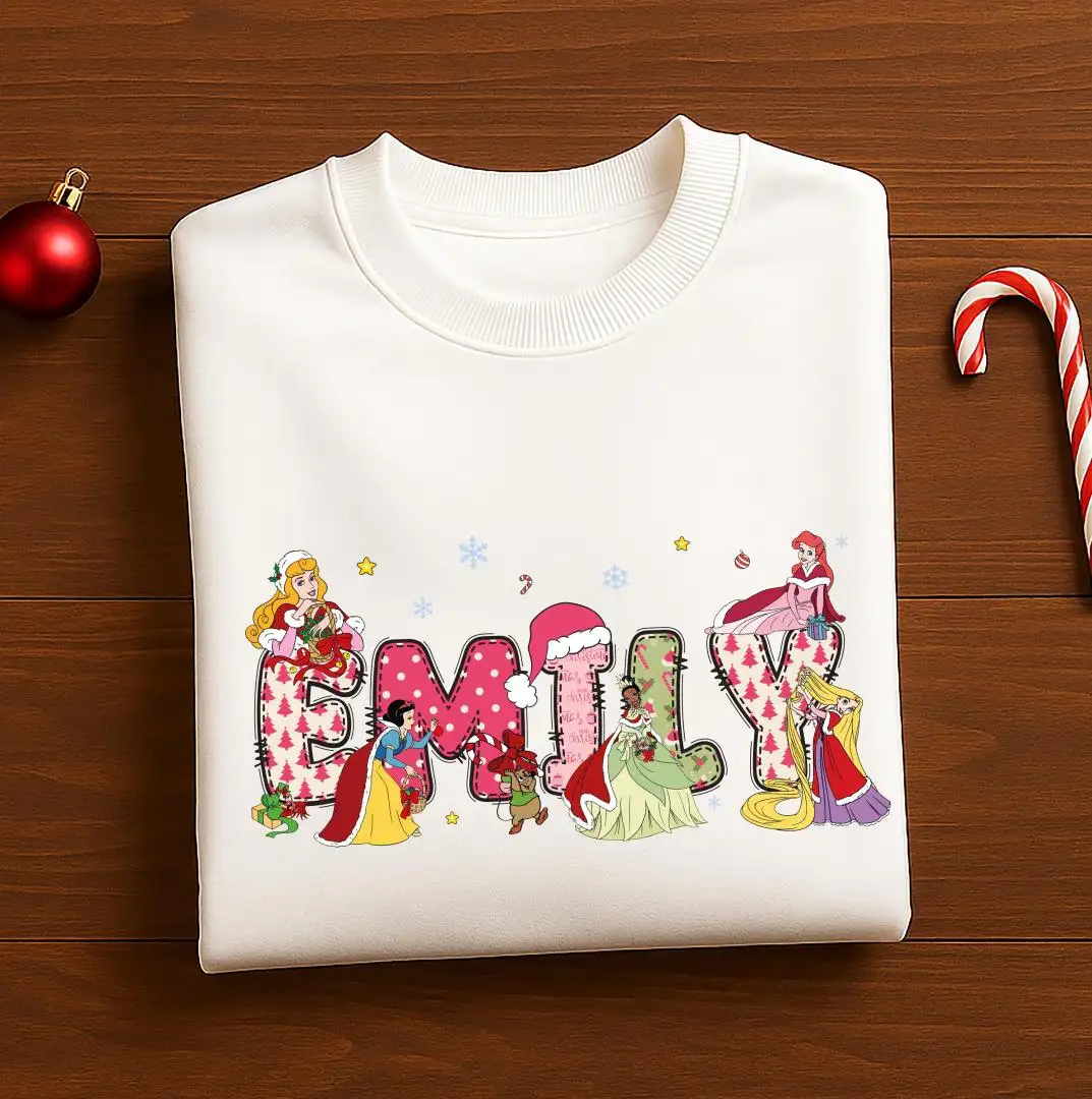 Disney Princess Christmas Shirt for Girls Holiday Party
