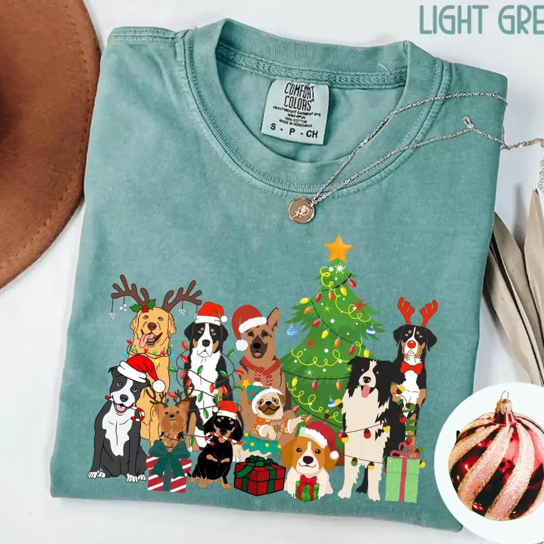 Christmas Dogs Holiday Shirt for Dog Moms