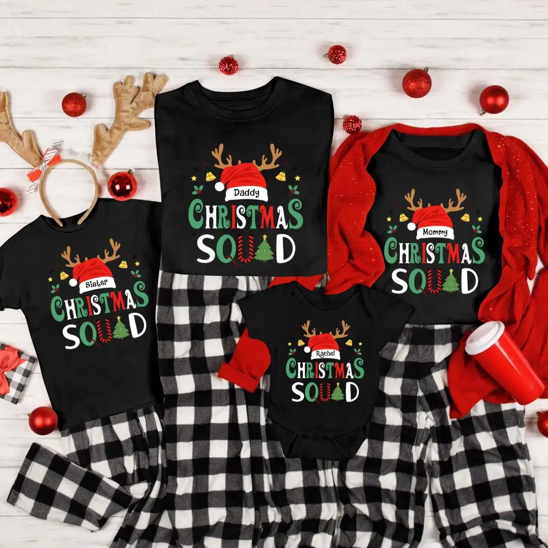 Custom Christmas Family Reindeer Shirt for Squad