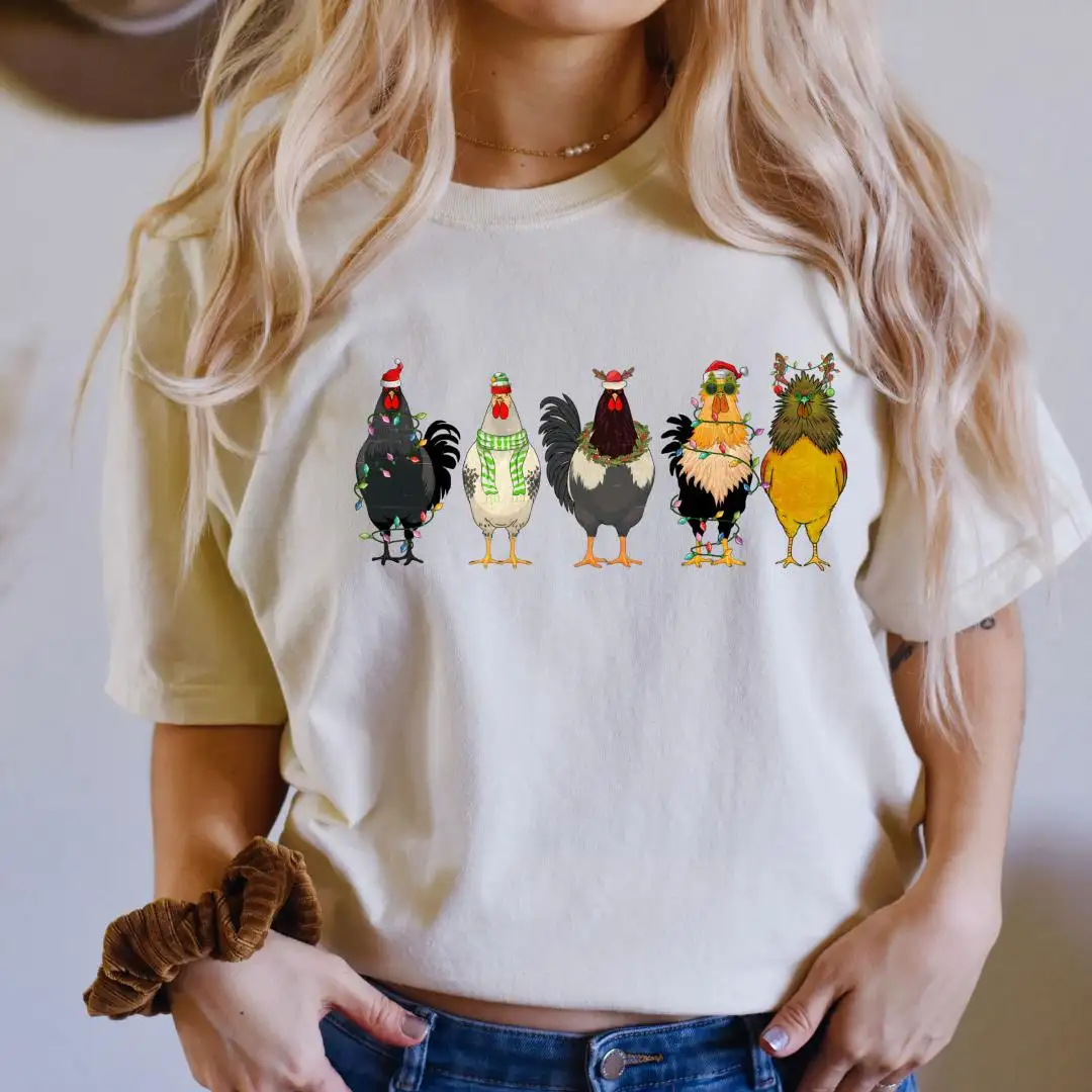 Funny Christmas Chickens Holiday Shirt