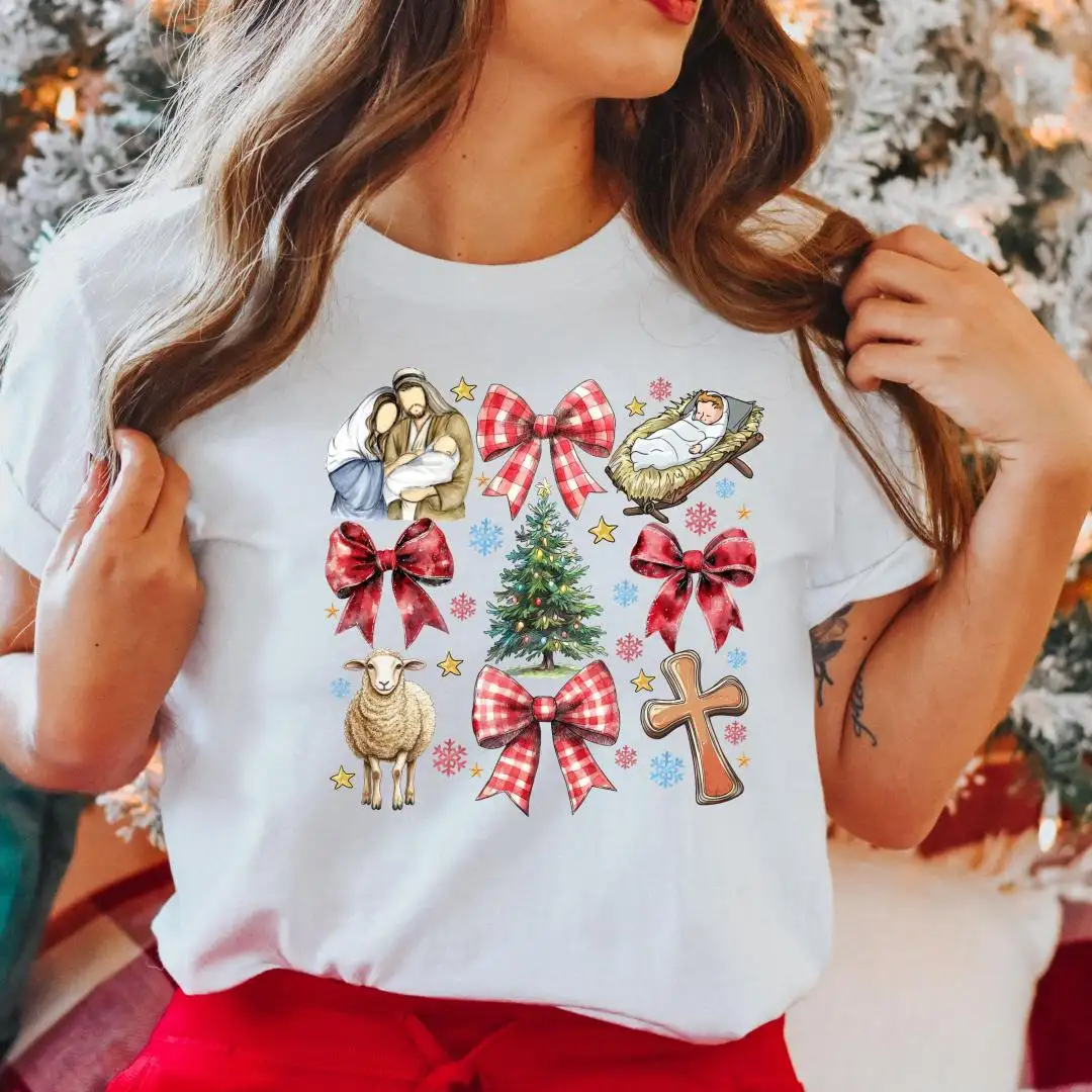 Christian Coquette Jesus Nativity Shirt | Bible Verse Christmas Gift