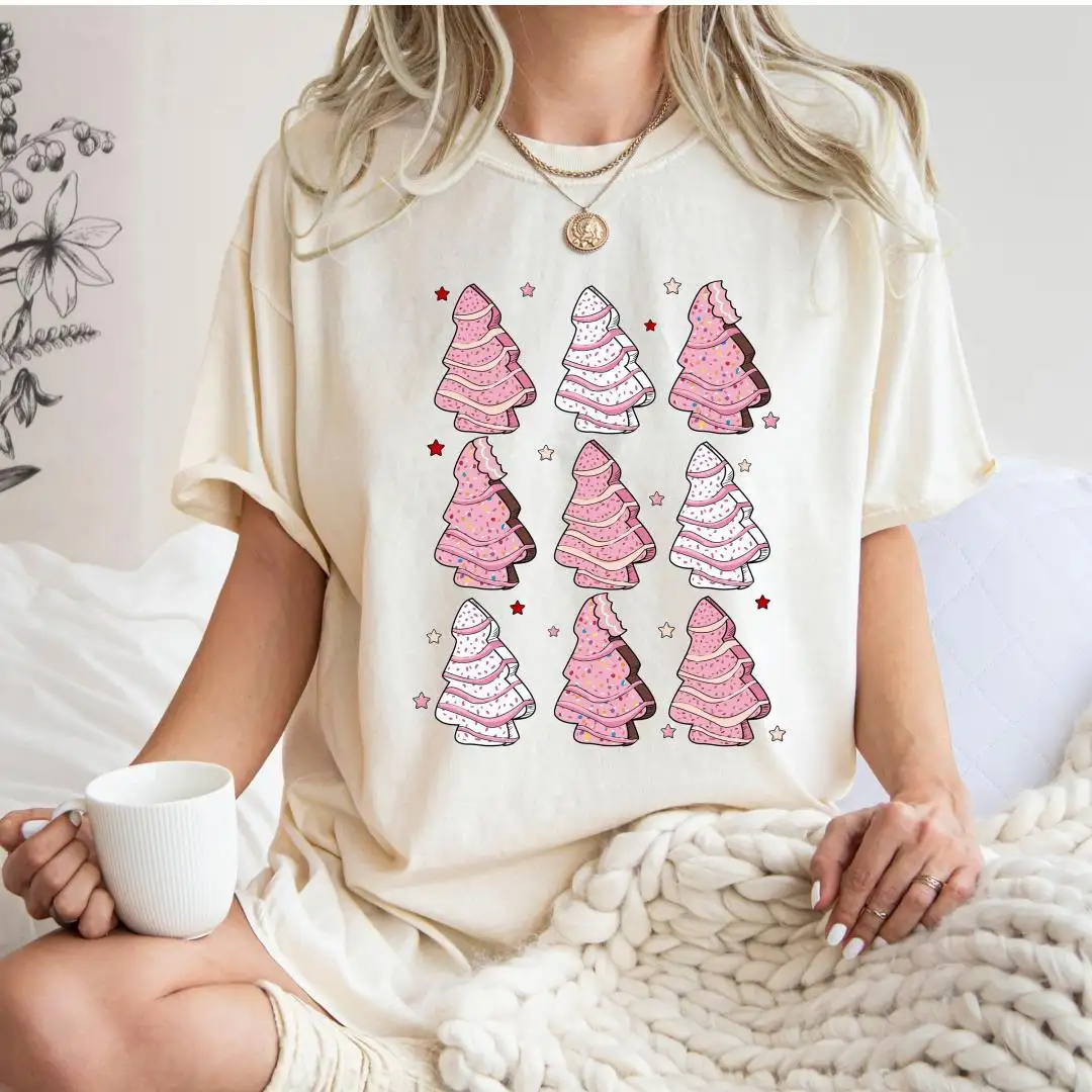 Christmas Cakes Shirt | Pink Tree Holiday Shirt