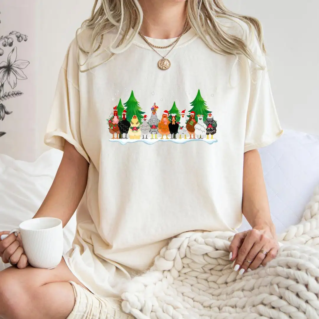 Funny Christmas Chickens Holiday Shirt