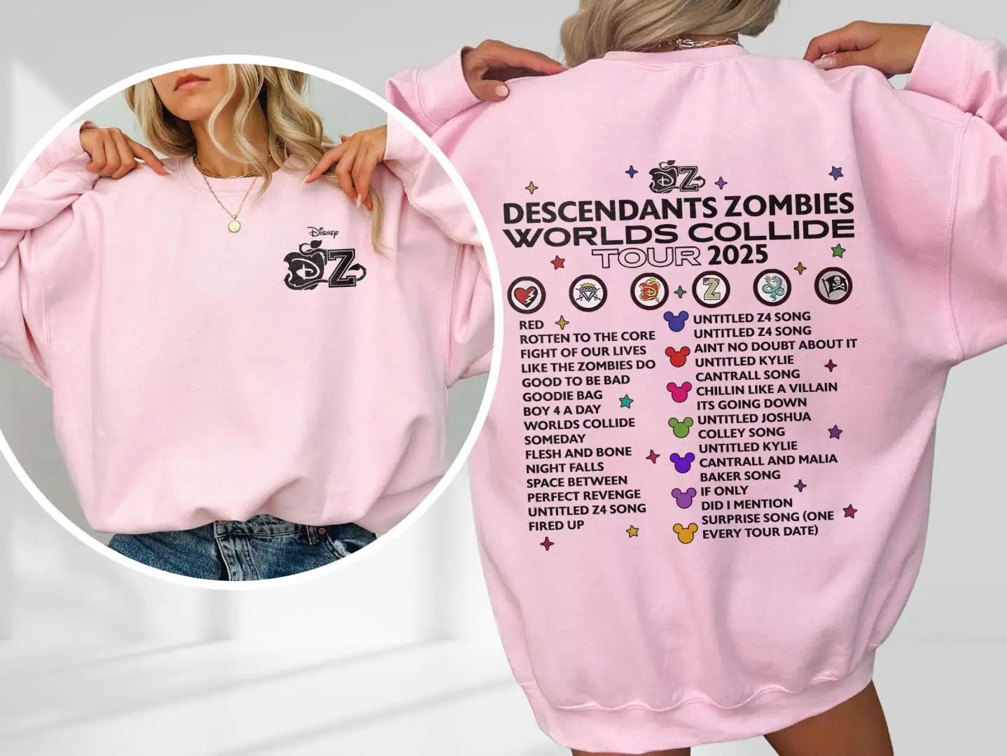 Retro Disney Zombies World Tour Shirt for Music Festival