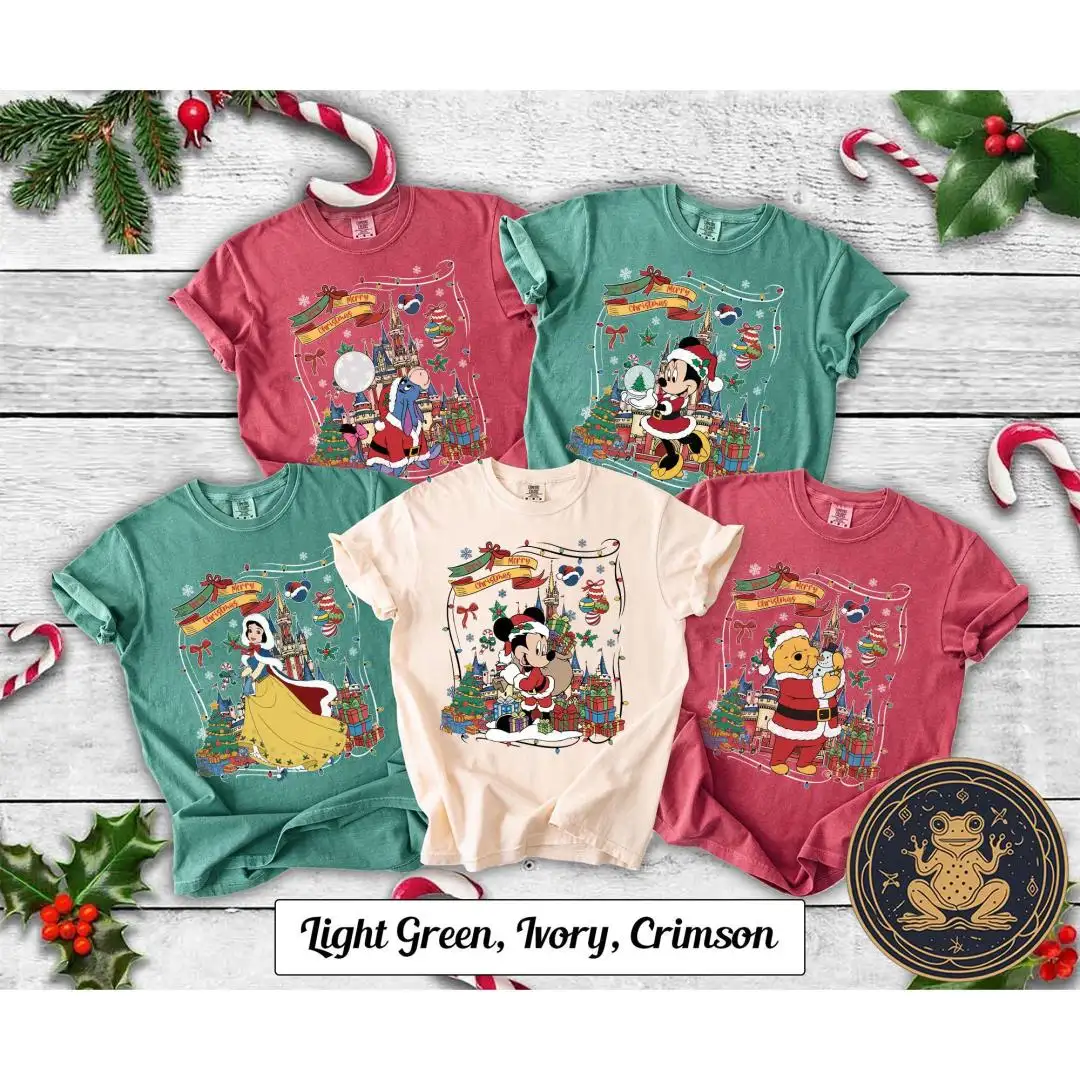 Disney Christmas Family Shirt with Retro Mickey Characters