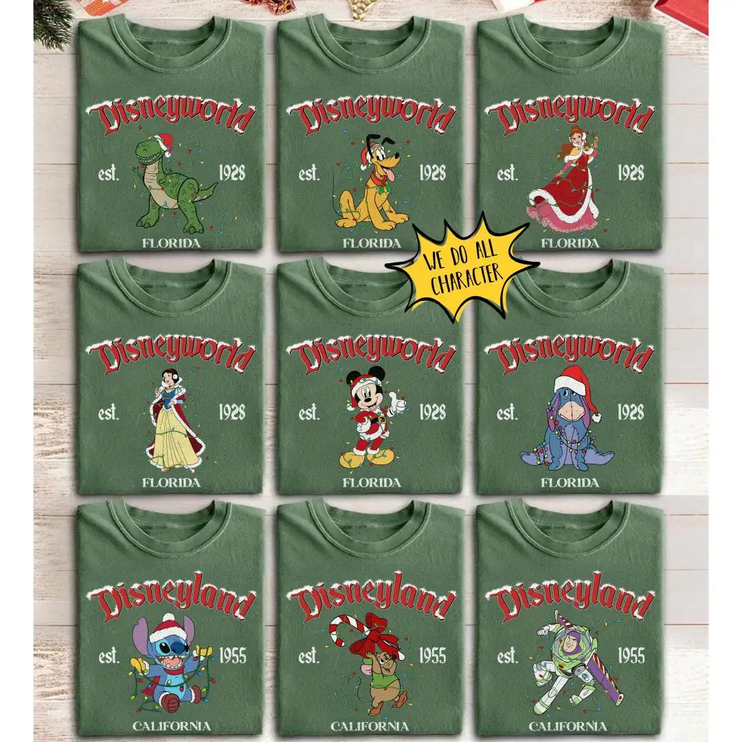Vintage Disney Christmas All Characters Family Shirt